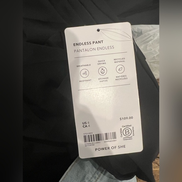 NWT-Athleta Black Endless Pant, Size 4/P, 4, 2/T, 10, 8 - Picture 9 of 10